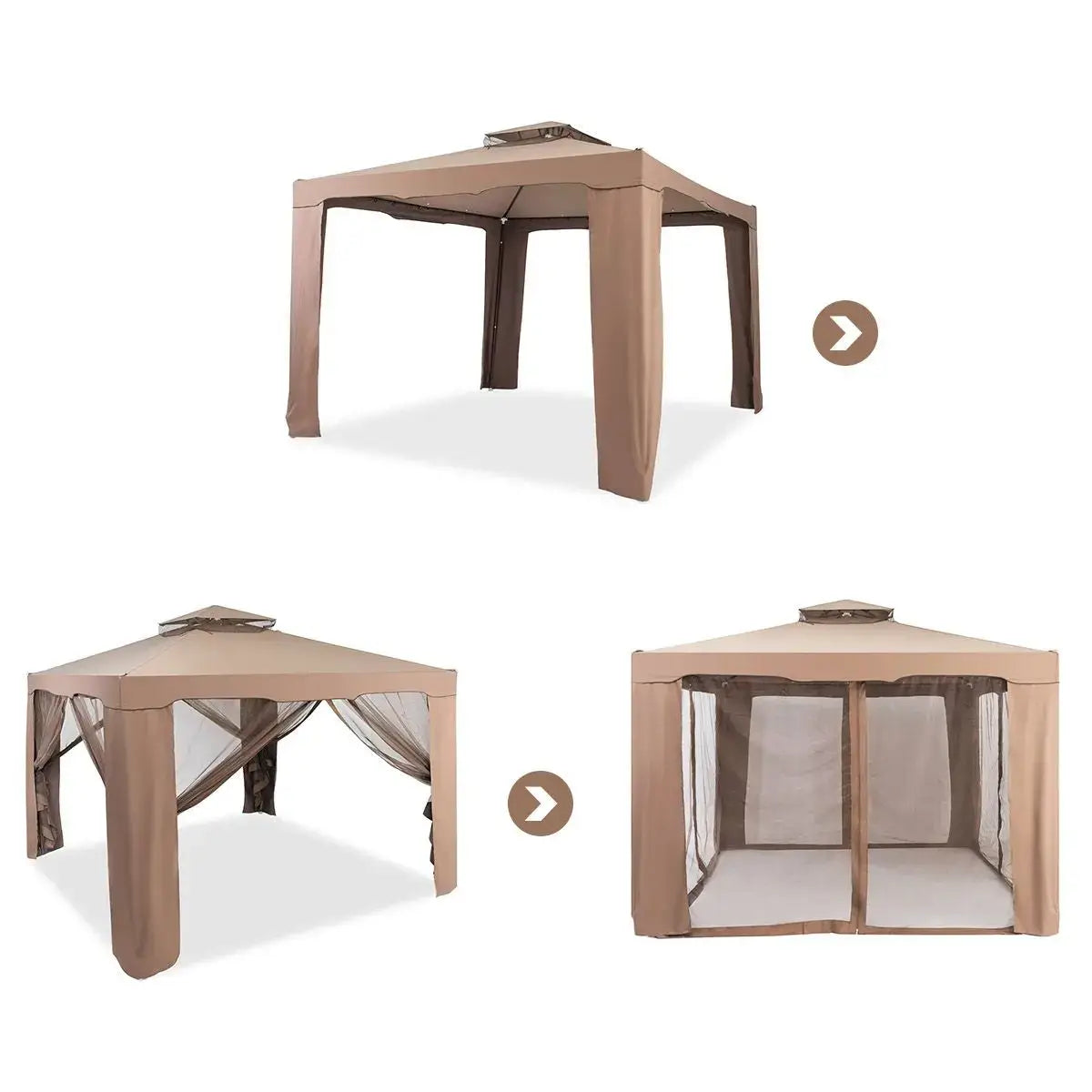 Gazebo-Doppio-Tetto-3x3m-Con-Zanzariera-Protezione-Sole-Pioggia-Insetti