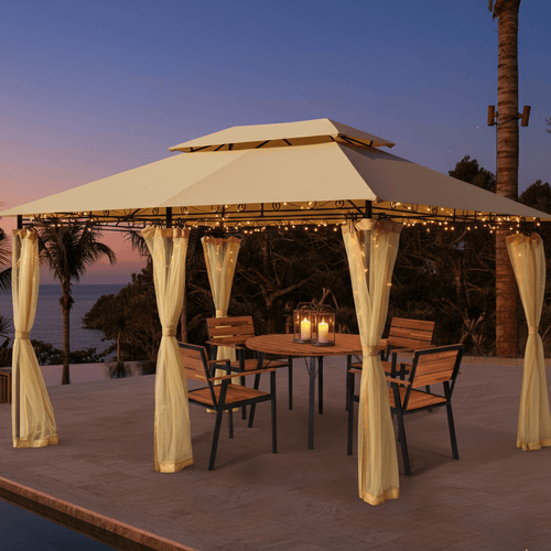 Gazebo-Giardino-Con-Rete-Rimovibile-E-Doppi-Tetti