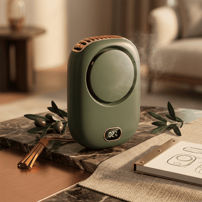 Ventilatore da collo portatile senza pale, ricarica USB, 3 velocità e fino a 10 ore di autonomia. Mani libere per sport e outdoor. Verde, Bianco o Rosa.